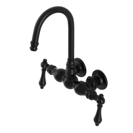 Kingston Brass AE1T0 3-3/8 Inch Wall Mount Tub Faucet, Matte Black AE1T0